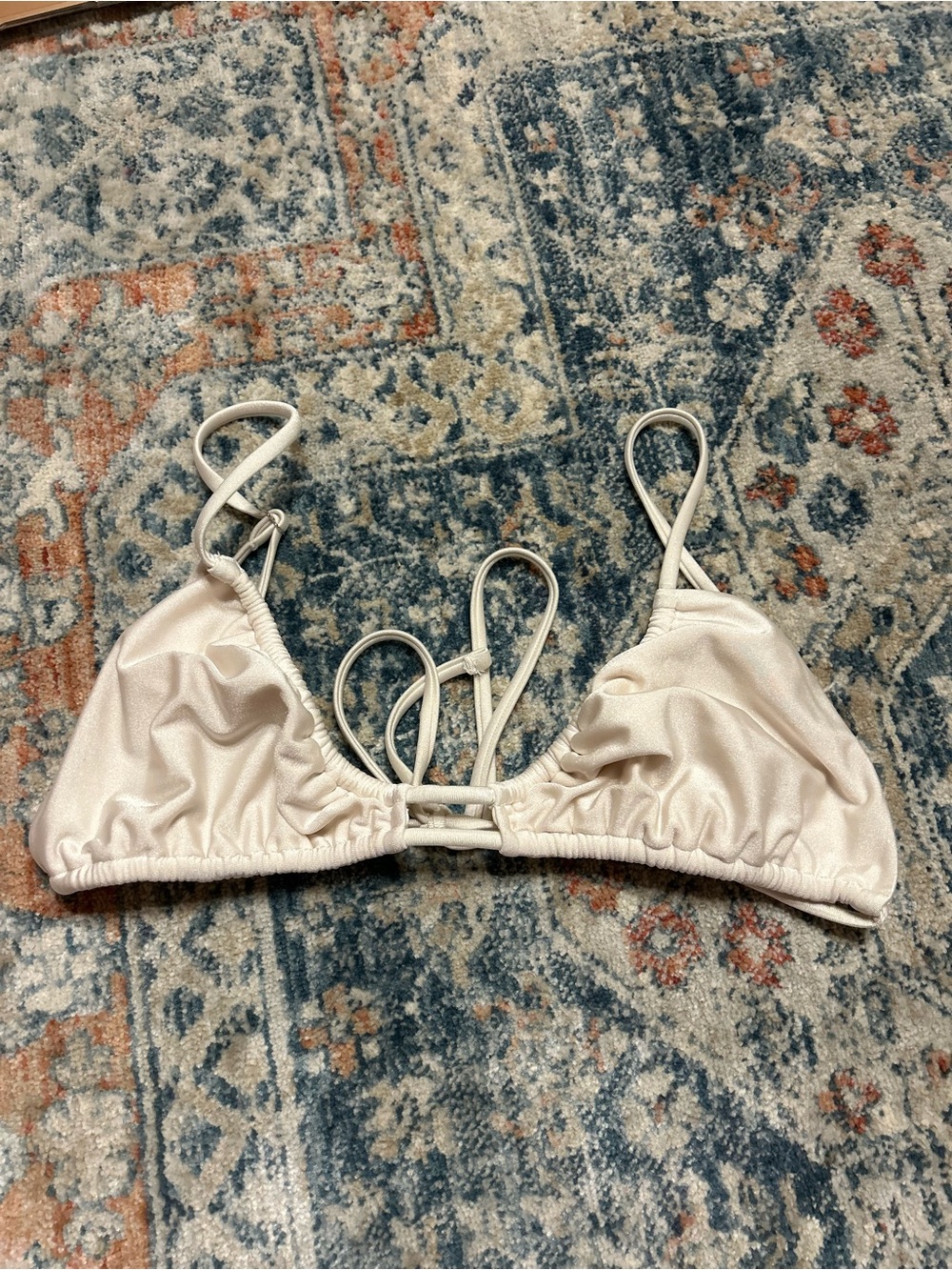 Forever 21 Shimmer Bikini Top in Ivory